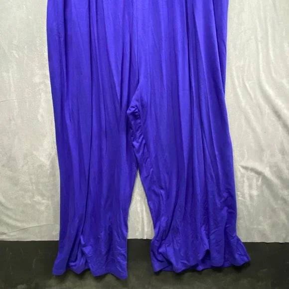 Ava & Viv Womens Purple Smocked Wide Leg Jumpsuit Plus Size 2X - Picture 4 of 16